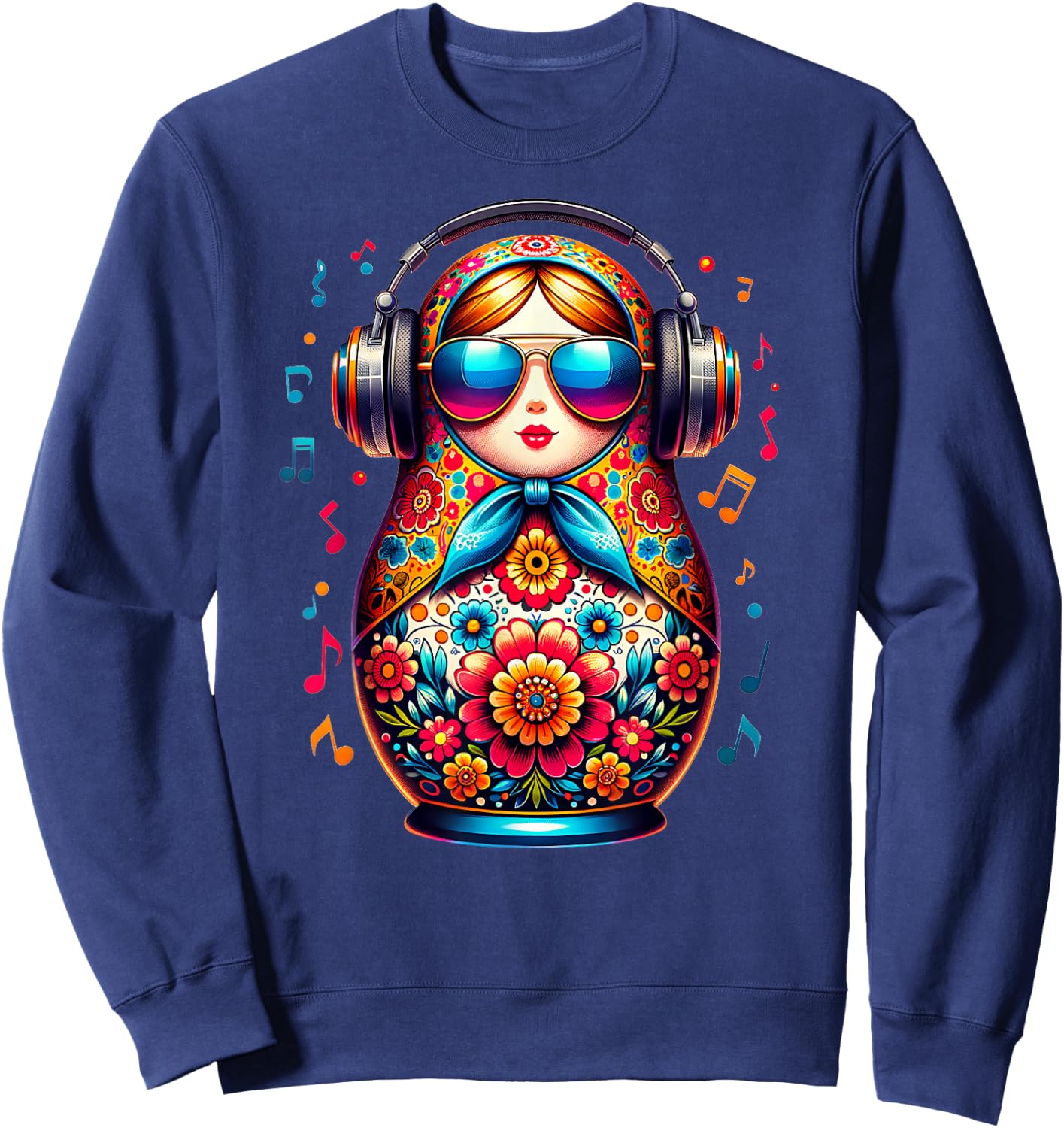 Russian Matroschka Musik Russland Russische Matrjoschka Sweatshirt - Sweatshirt | Navy