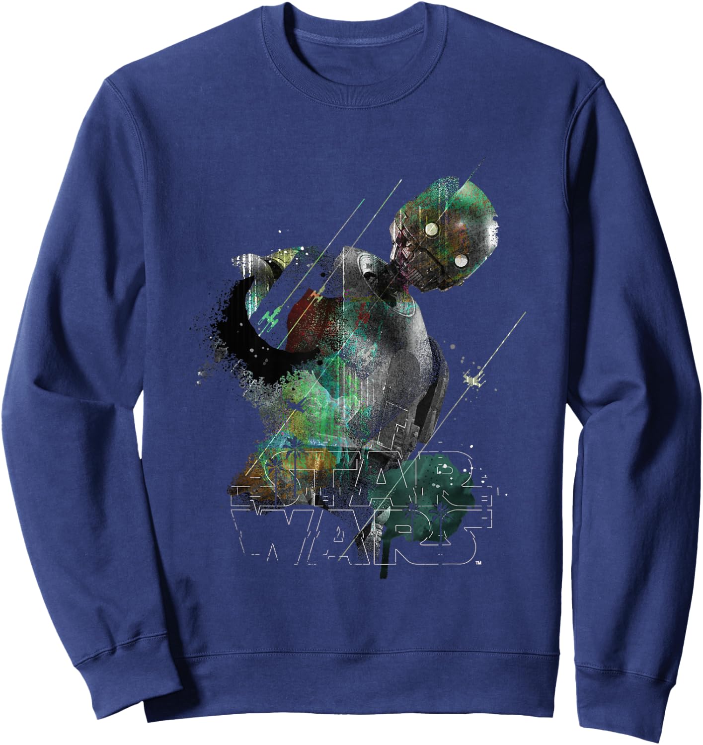Star Wars Rogue One Iconic K2SO Paradise Big Chest Poster Sweatshirt - Sweatshirt | Navy