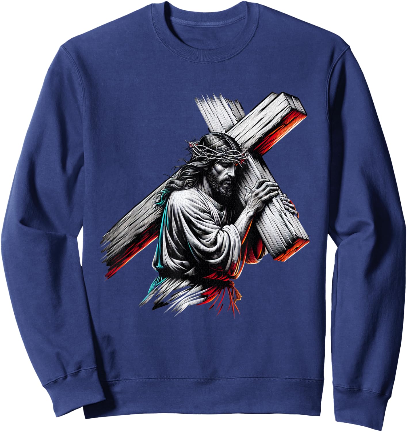 Jesus Believe The Way The Truth The Life , black Sweatshirt - Sweatshirt | Navy