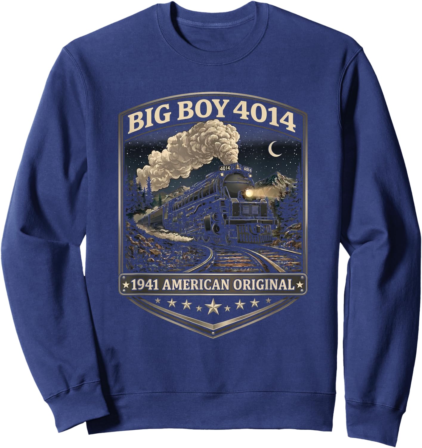 Big Boy 4014 Train Engineer Steam Train Conductor American Sweatshirt - Sweatshirt | Navy