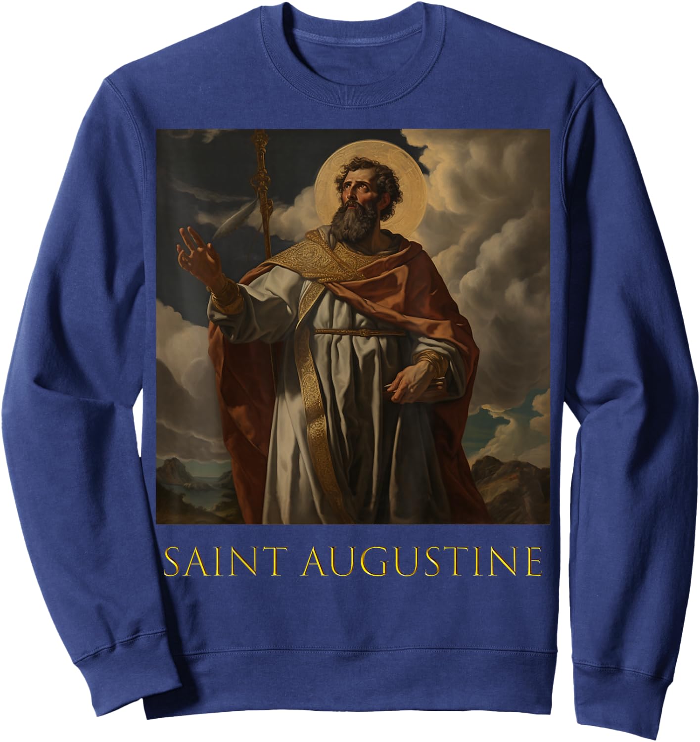 Christian Theologian of Saint Augustine, Bishop of Hippo Sweatshirt - Sweatshirt | Navy