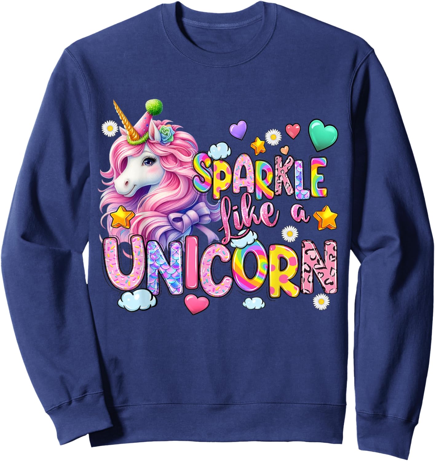 Sparkle Like A Unicorn Cute Sweatshirt - Sweatshirt | Navy