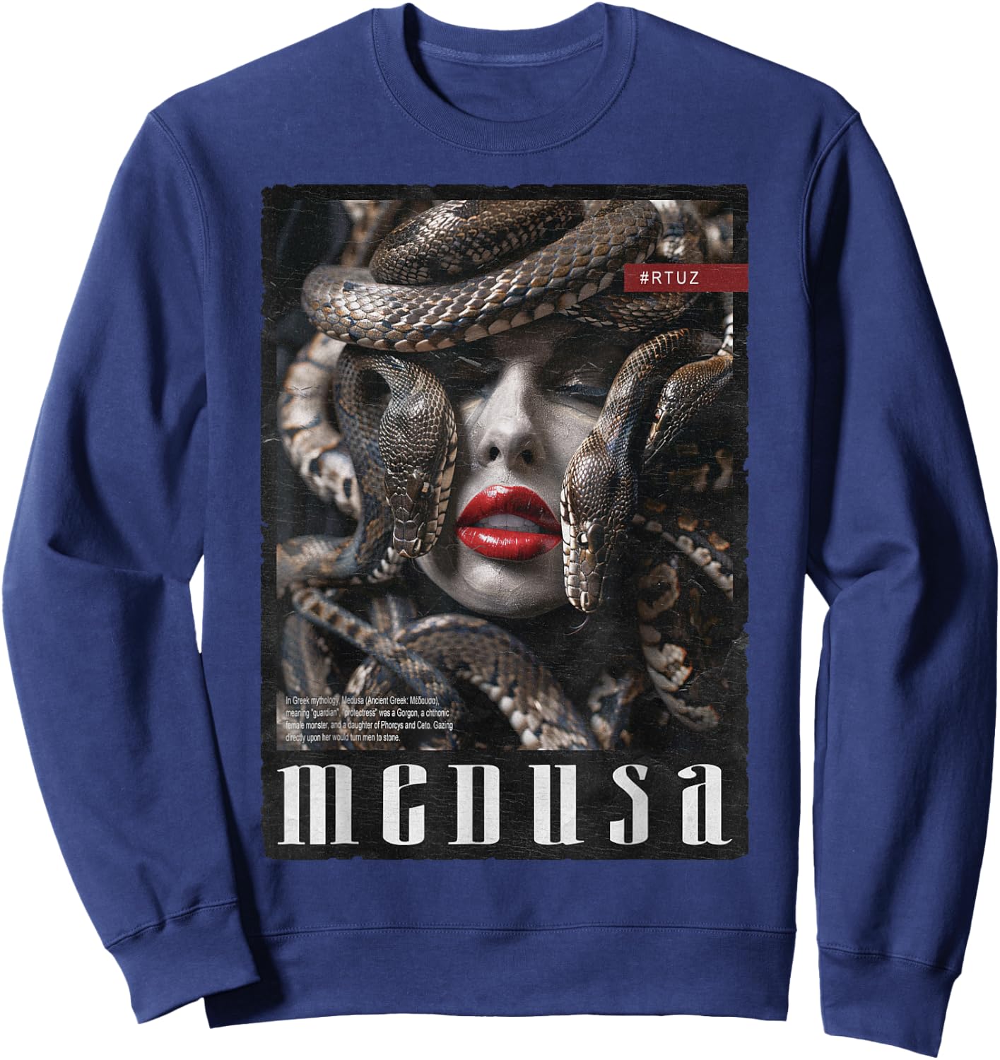 Medusa Göttin Schlange griechische Mythologie , , Schwarz, S Sweatshirt - Sweatshirt | Navy