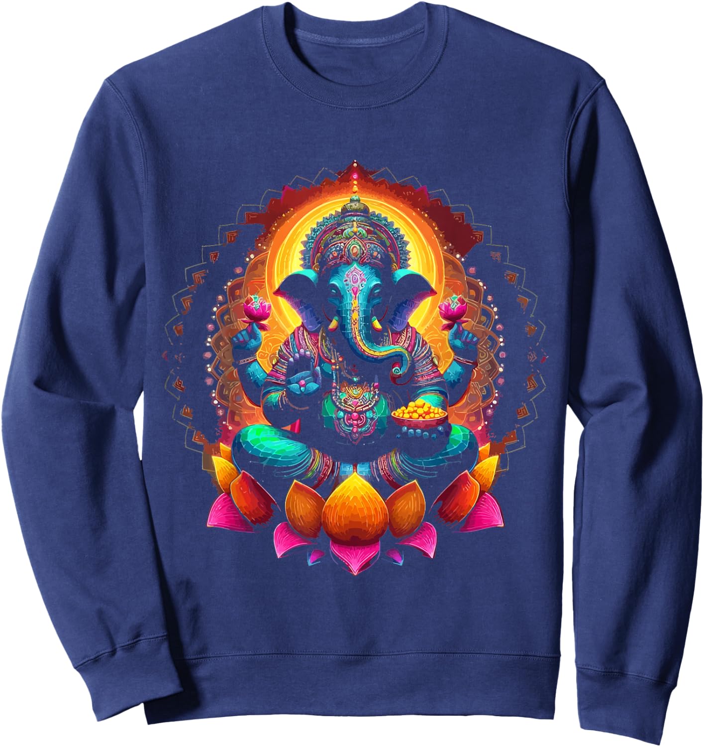 Ganesh Symbol Yoga Hindu Elephant God Ganesha Puja , black Sweatshirt - Sweatshirt | Navy