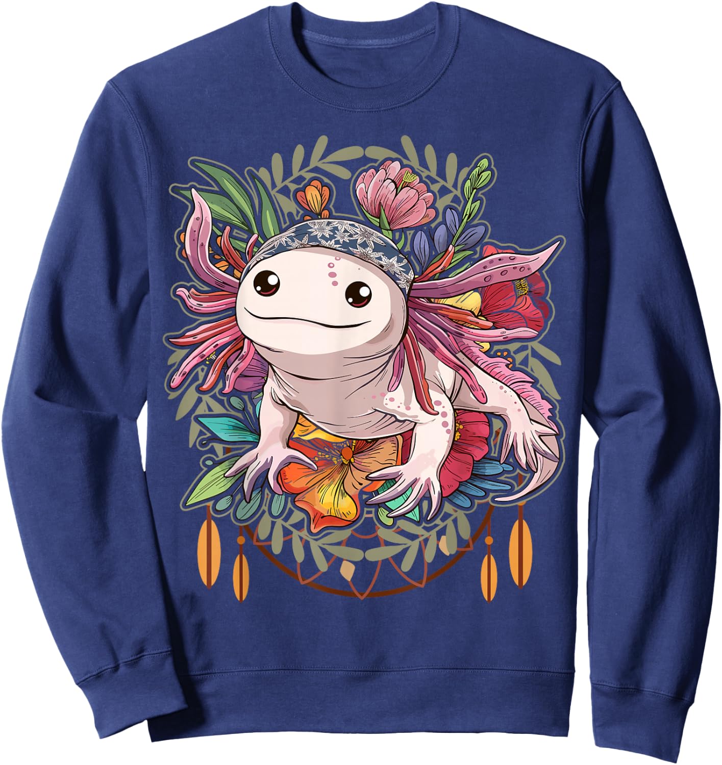 Axolotl Shirt Axolotl Shirts For Girls Women Boho Axolotl Sweatshirt - Sweatshirt | Navy