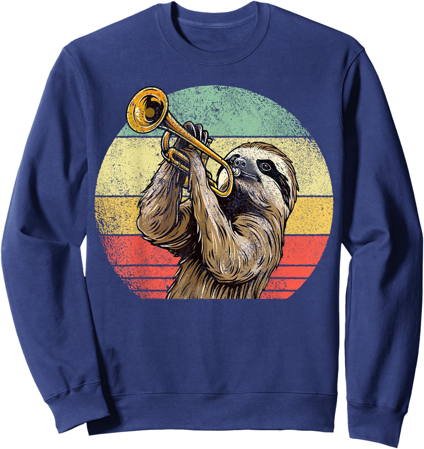 Sloth Plays Trumpet Sloth Trumpet Player Sweatshirt - Sweatshirt | Navy