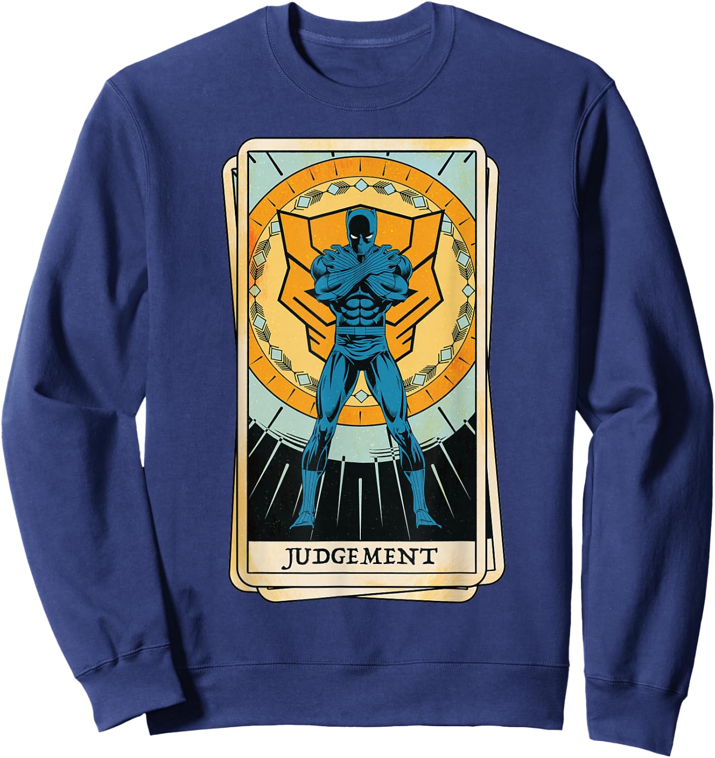 Marvel Tarot Arcana Black Panther as the Judgement Card Sweatshirt - Sweatshirt | Navy