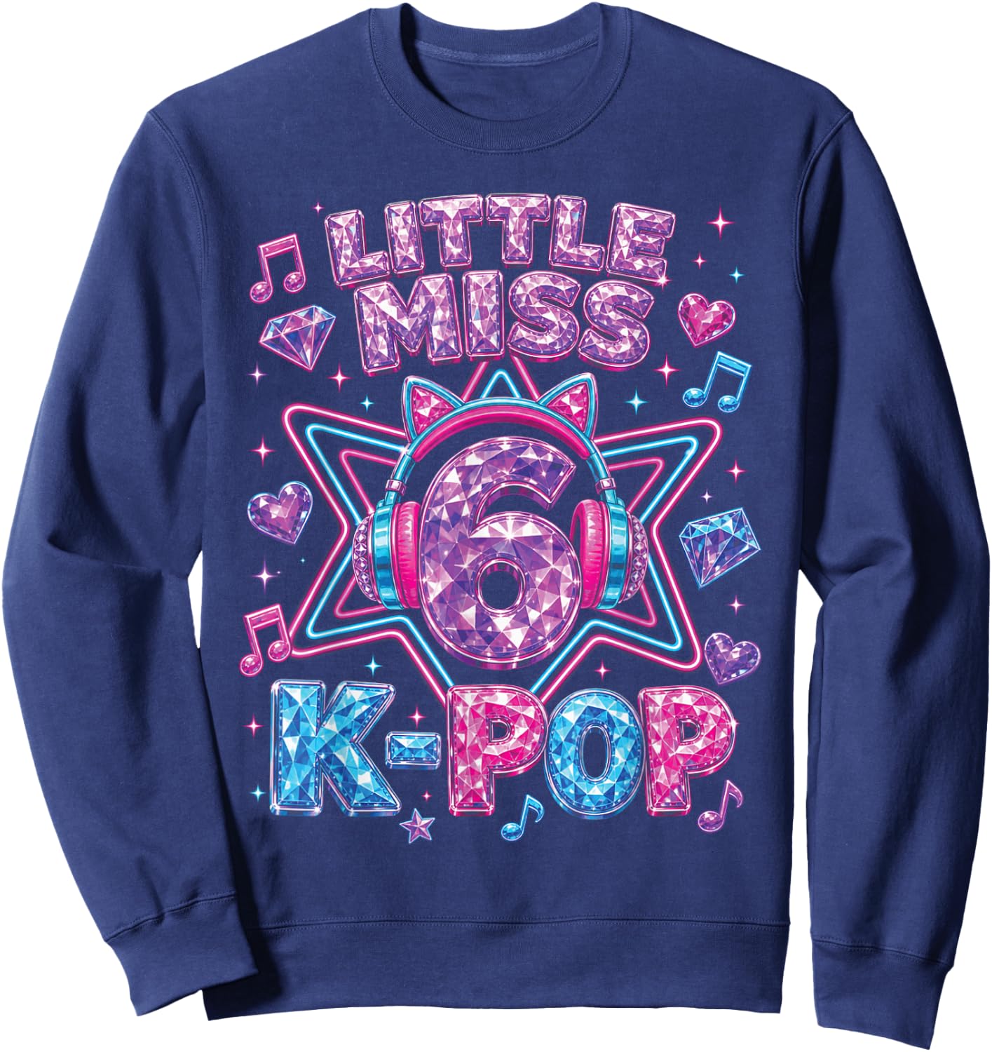 K-Pop 6. Geburtstag Mädchen 6 Jahre alt Mädchen Sweatshirt - Sweatshirt | Navy