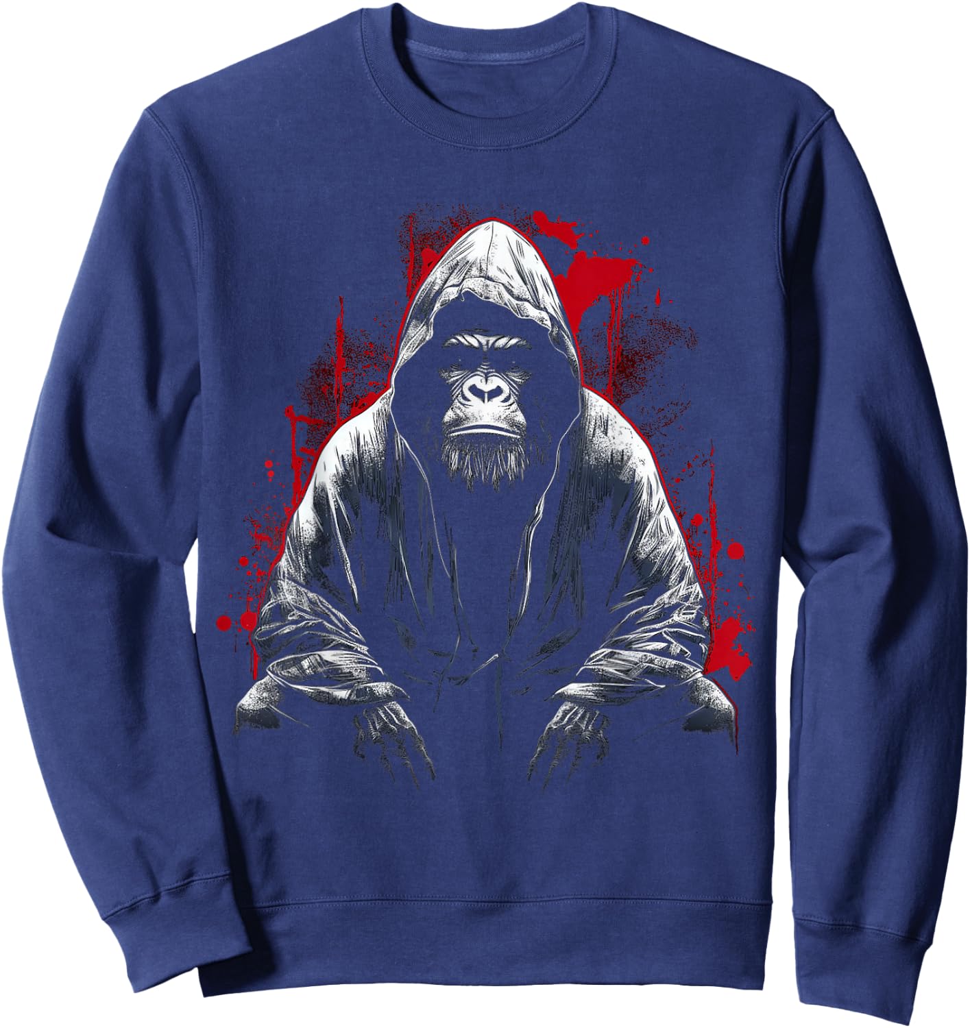 Gorilla Animal Illustration Gorilla , Black, S Sweatshirt - Sweatshirt | Navy