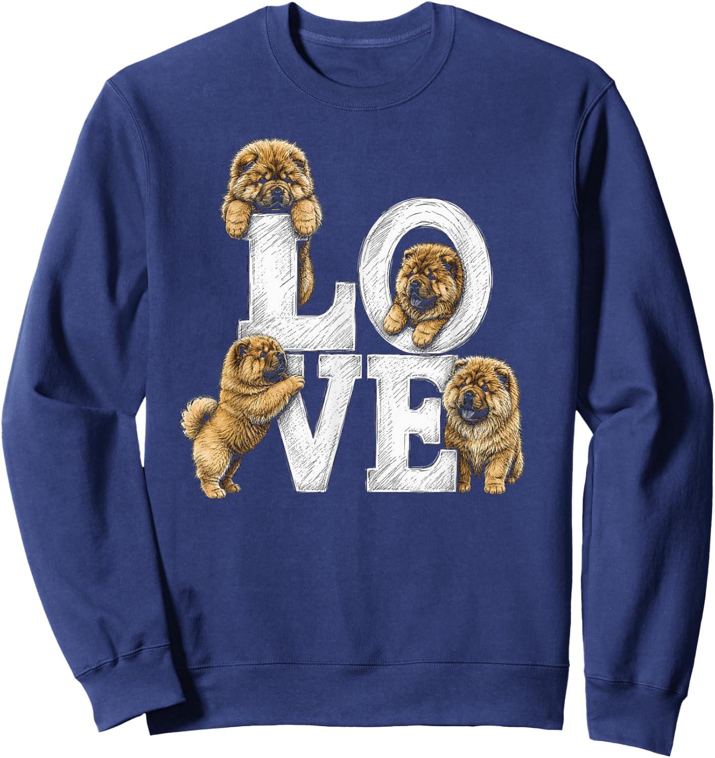 Chow Chow Love Artwork Design Sweatshirt - Sweatshirt | Navy