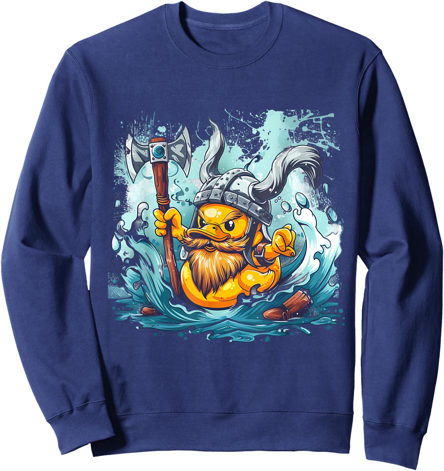 Rubber Duck Rubber Duckling Viking Helmet Viking Duck Sweatshirt - Sweatshirt | Navy