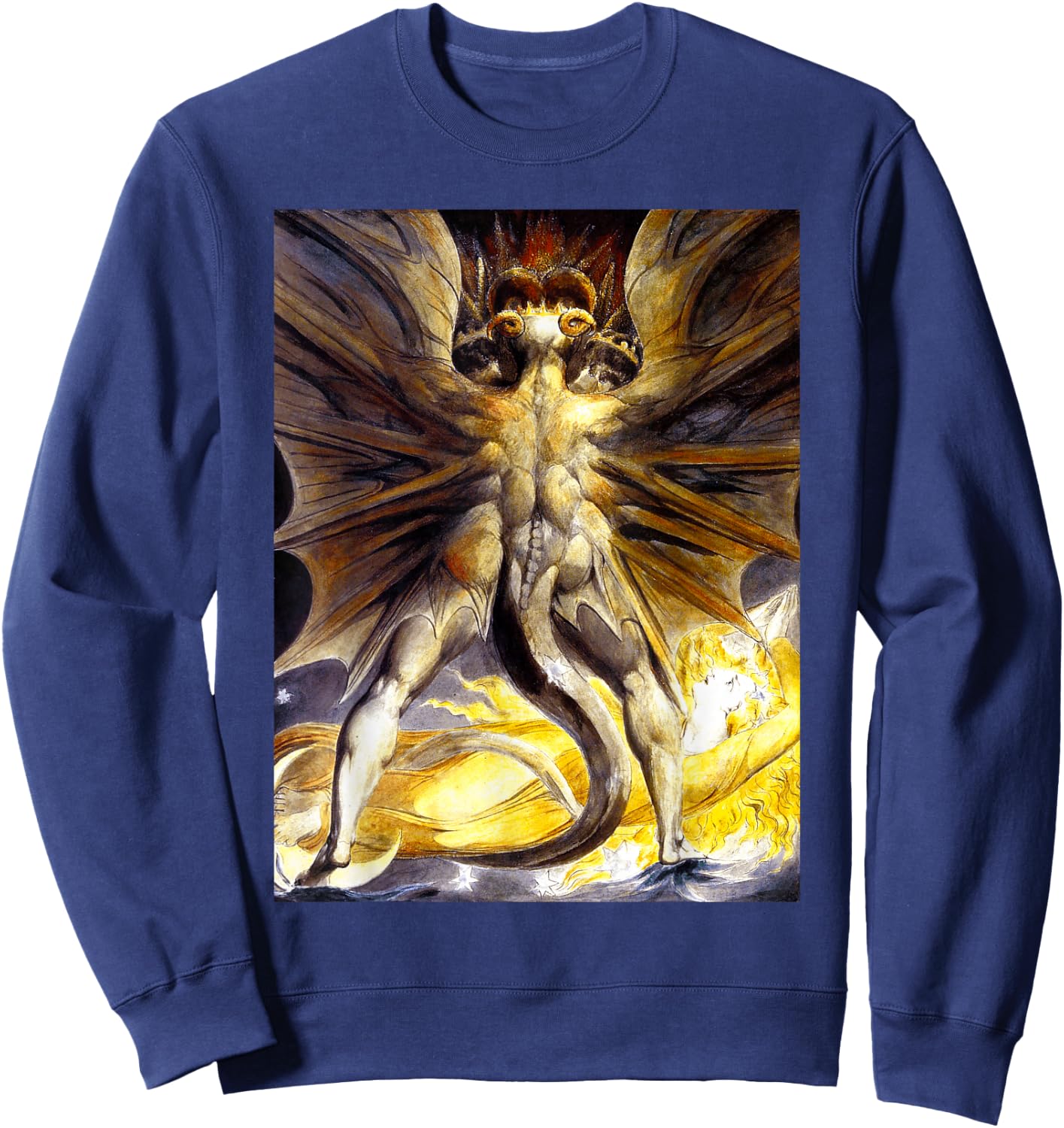 The Red Dragon and the Woman William Blake Romanticism Art Sweatshirt - Sweatshirt | Navy