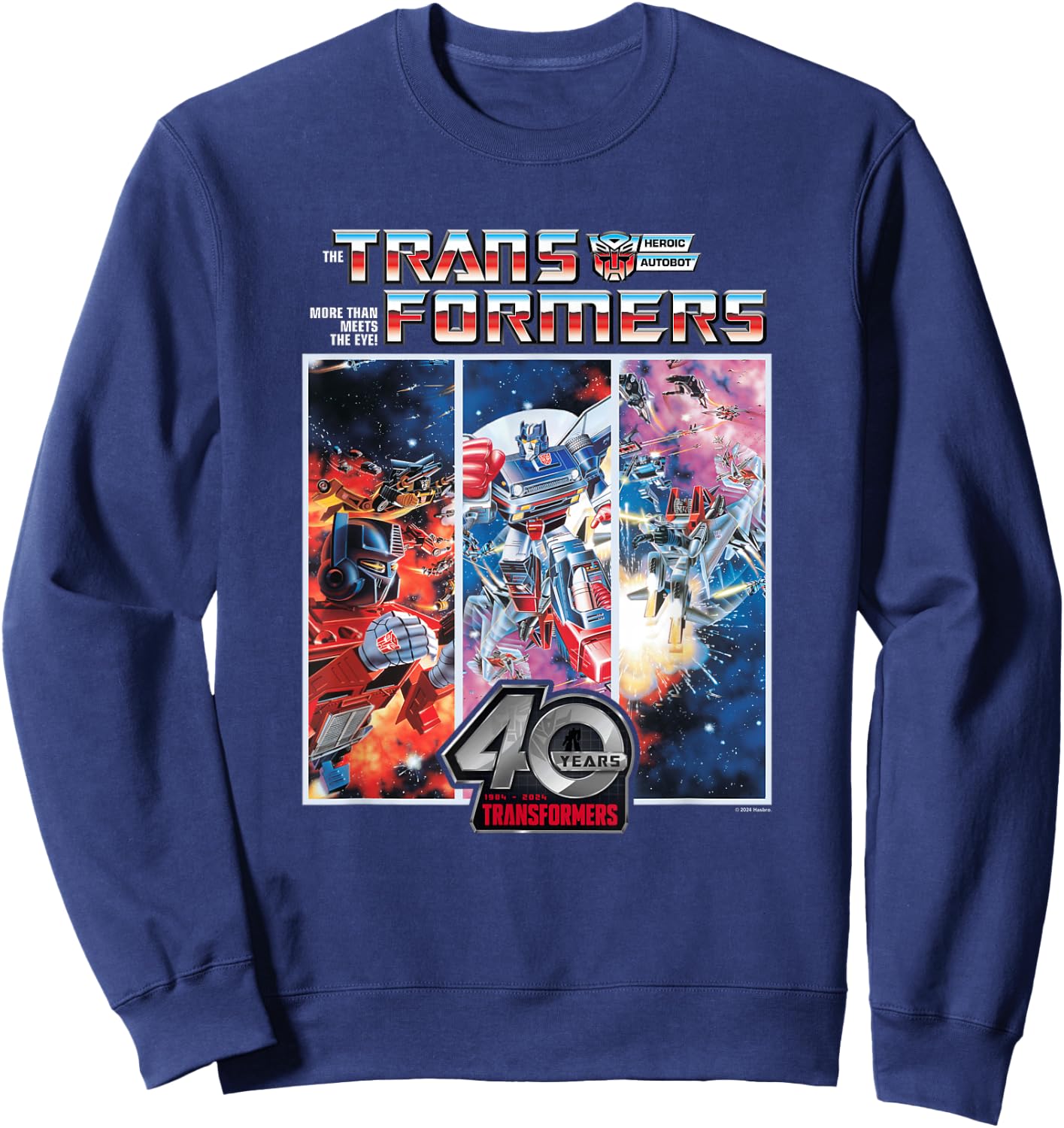 Transformers 40th Anniversary Autobot Cosmic Battle Panels , black Sweatshirt - Sweatshirt | Navy