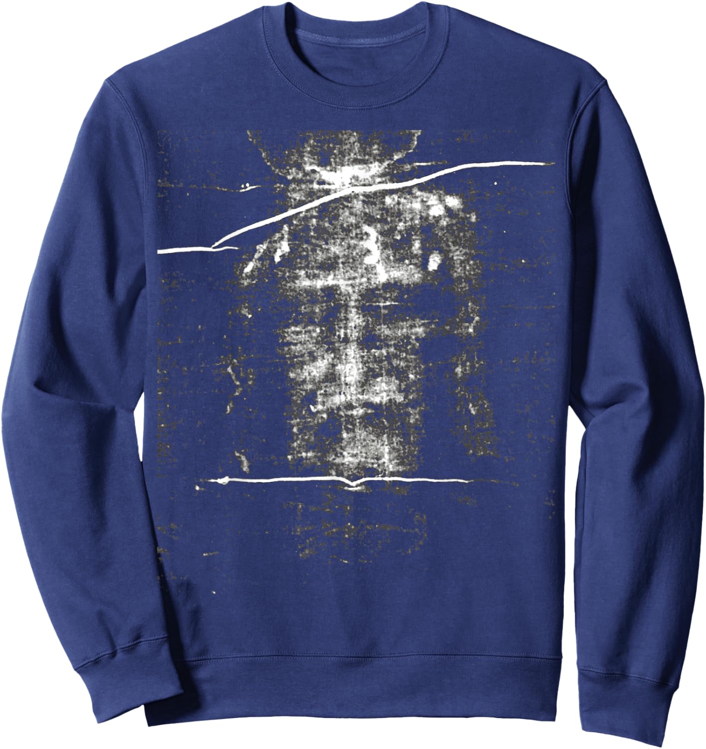 The Shroud of Turin Holy Face of Jesus Turin Shroud Sweatshirt - Sweatshirt | Navy