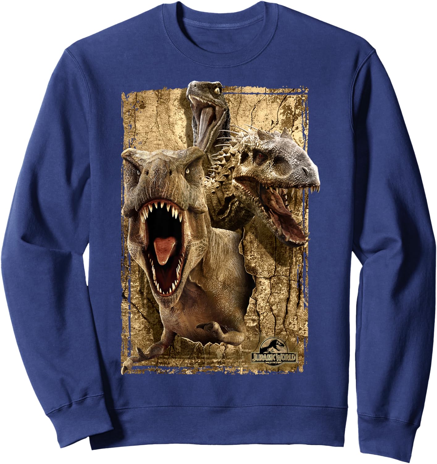 Jurassic World T-Rex Indominus Rex & Raptor Sweatshirt - Sweatshirt | Navy