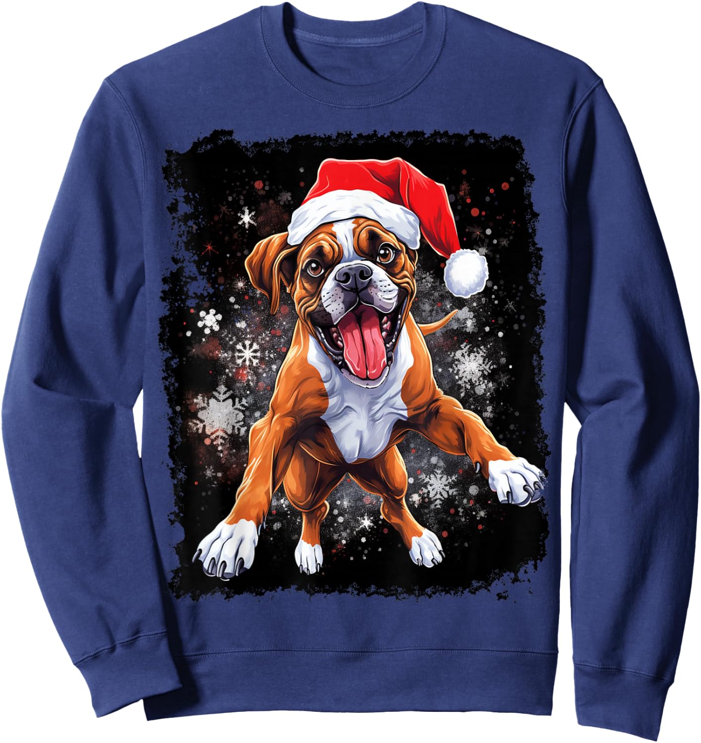 Christmas Boxer Dog Sweatshirt - Sweatshirt | Navy
