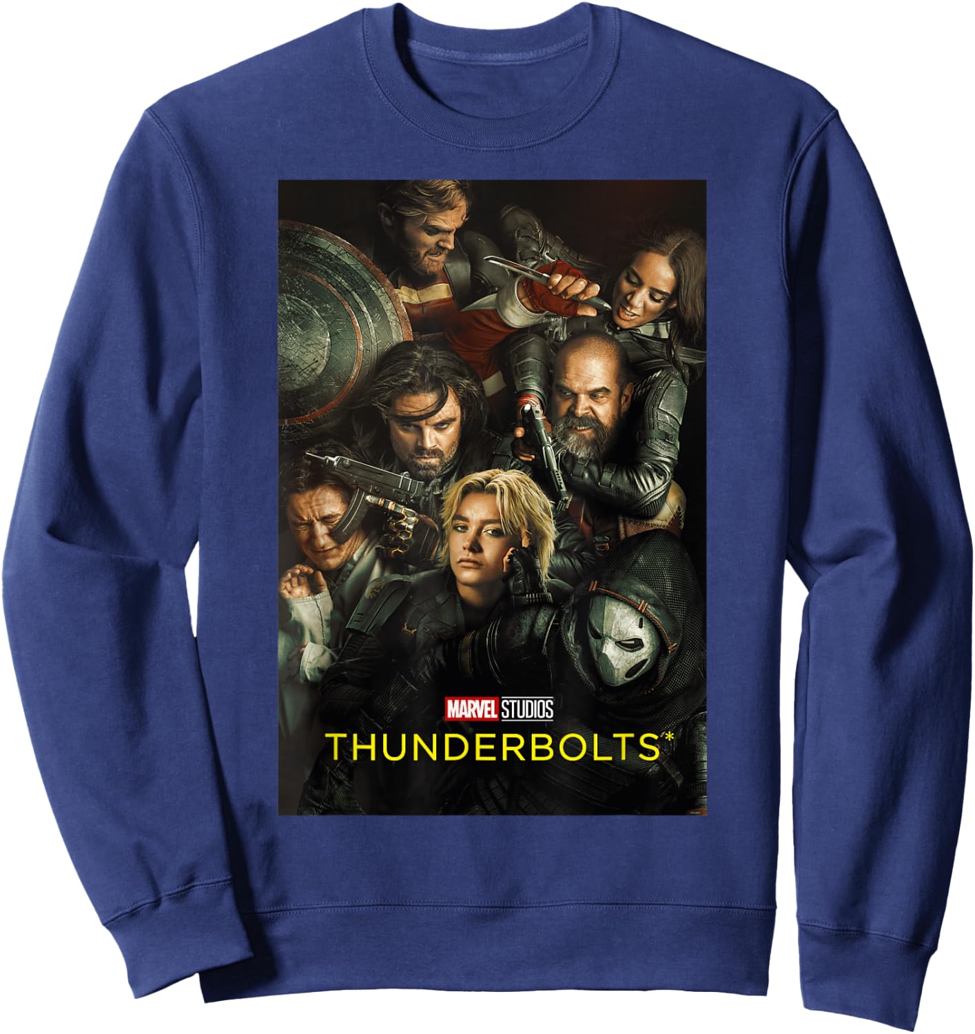 Marvel Studios Thunderbolts Official Movie Poster Art , black Sweatshirt - Sweatshirt | Navy