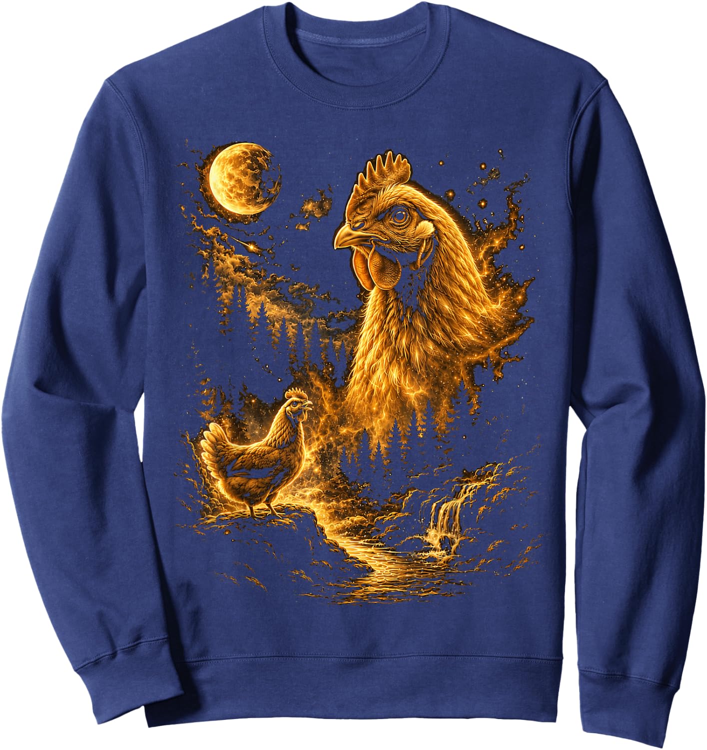 Cute Chicken Boys Men Vintage Farm Animal Sweatshirt - Sweatshirt | Navy