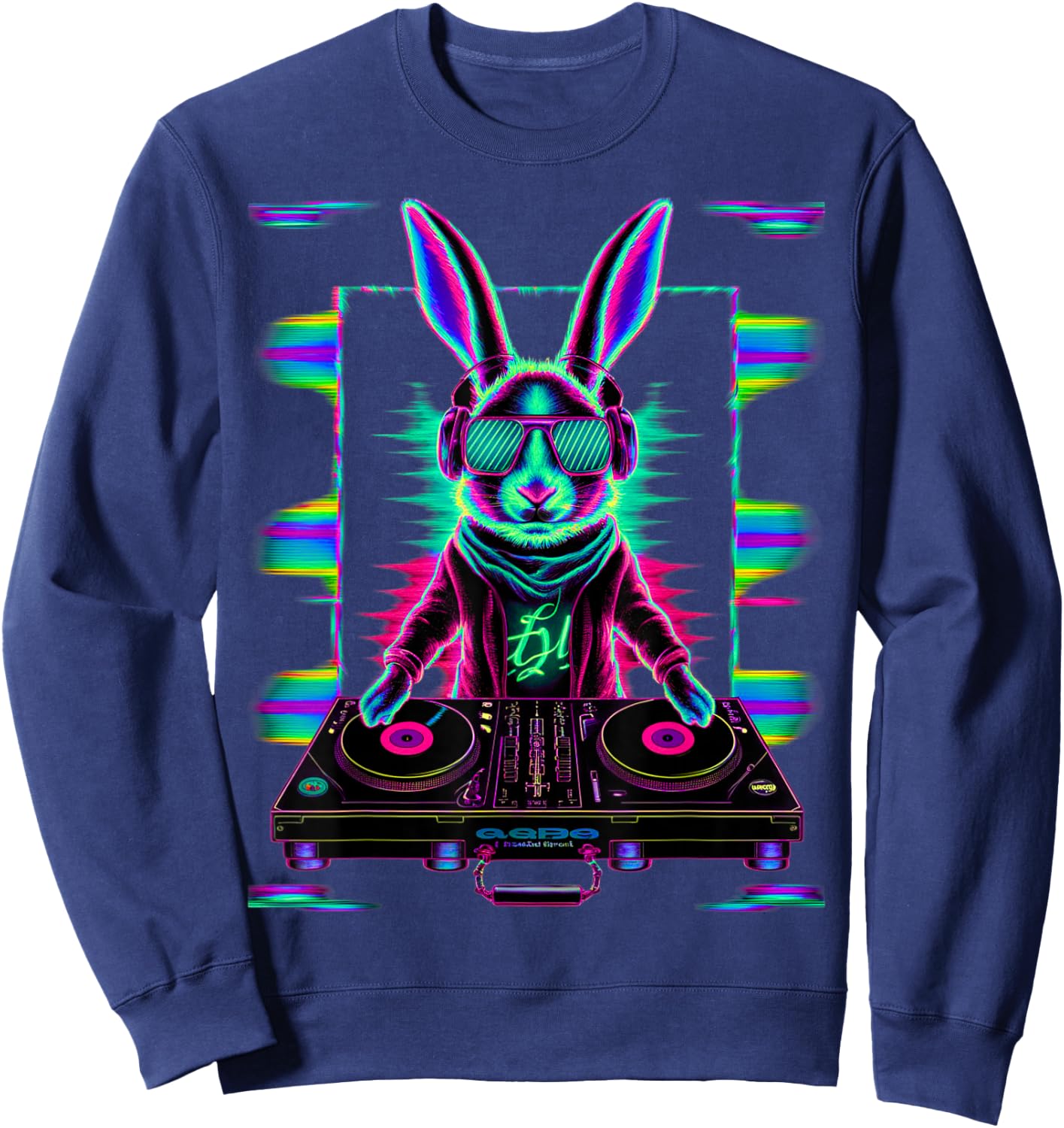 House Music Festival Bunny DJ Techno Rave EDM Osterhase Sweatshirt - Sweatshirt | Navy