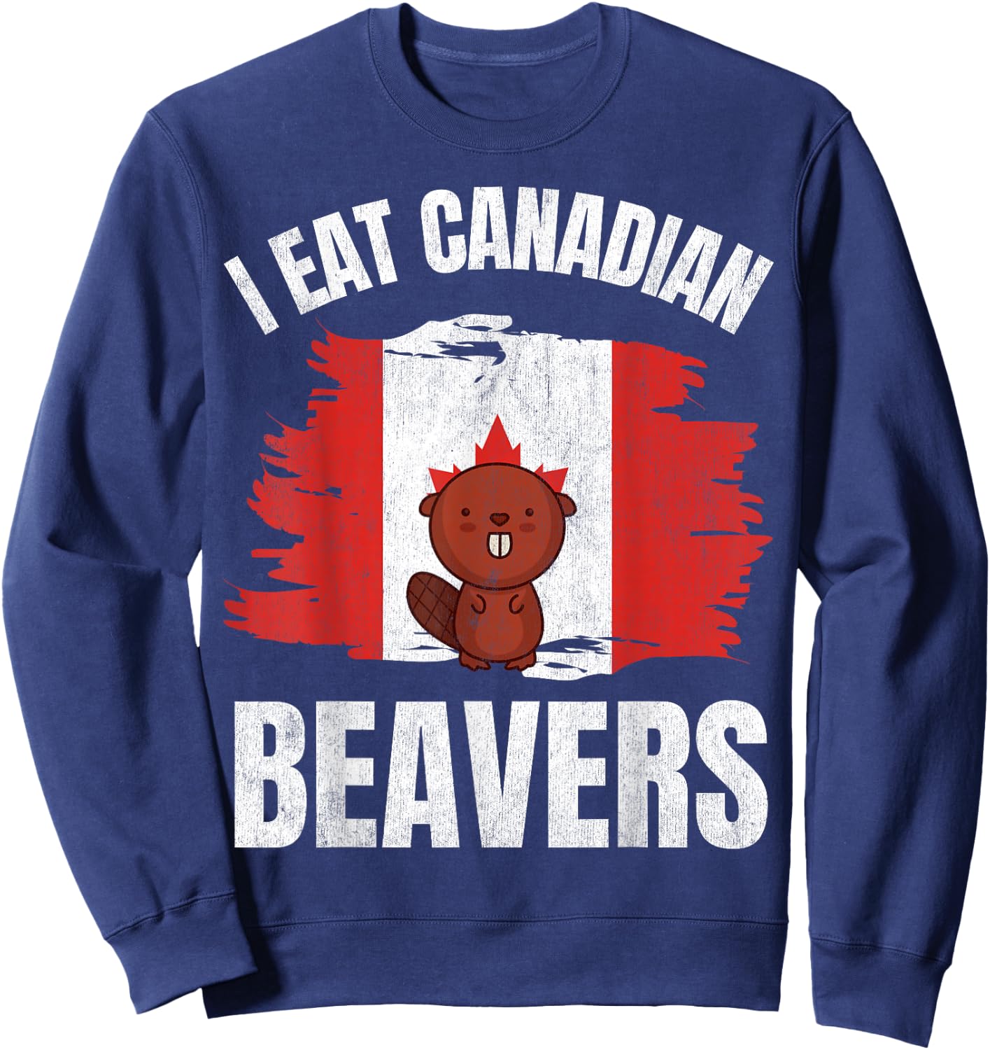Funny Canadian Beaver, Funny Canada Sweatshirt - Sweatshirt | Navy