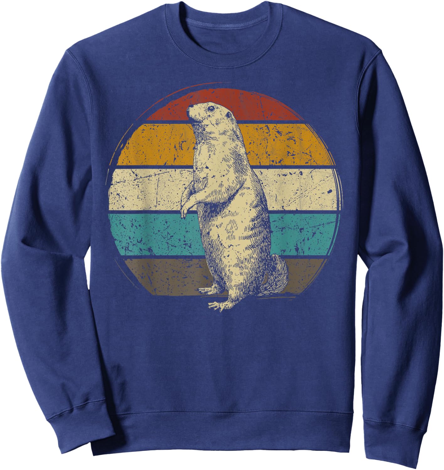 Prairie dog vintage for Prairie Dog Lover 60s 70s Retro Women Kids Sweatshirt - Sweatshirt | Navy