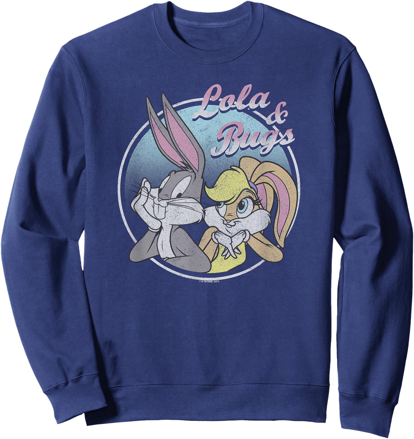 Looney Tunes Lola & Bugs Circle Portrait Pastel Sweatshirt - Sweatshirt | Navy