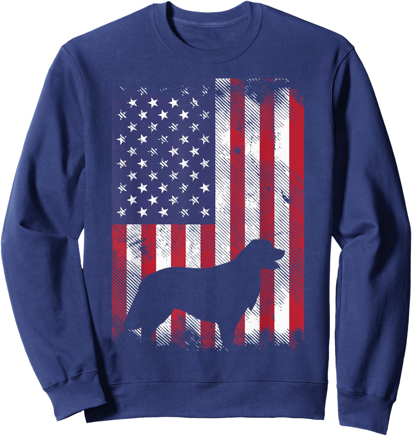 America Flag Golden Retriever 4th Of July US Patriotic Dog Sweatshirt - Sweatshirt | Navy