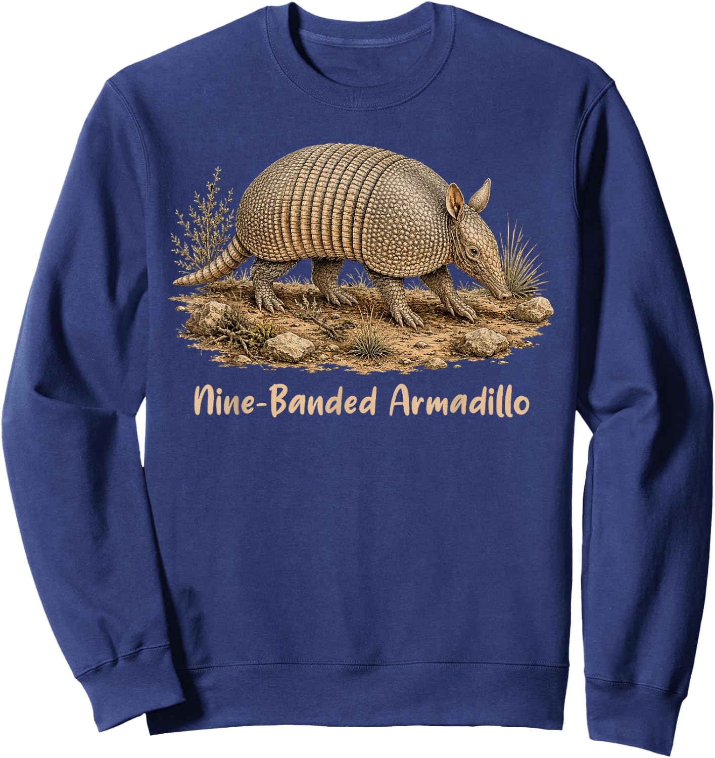 Armadillo Lover Nine-Banded Armadillo Western Life Wildlife Sweatshirt - Sweatshirt | Navy