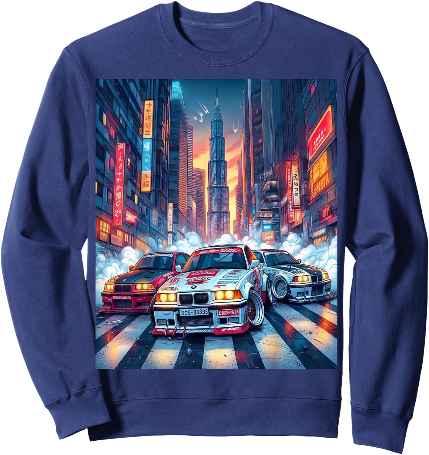 3 E36 in town drift Sweatshirt - Sweatshirt | Navy