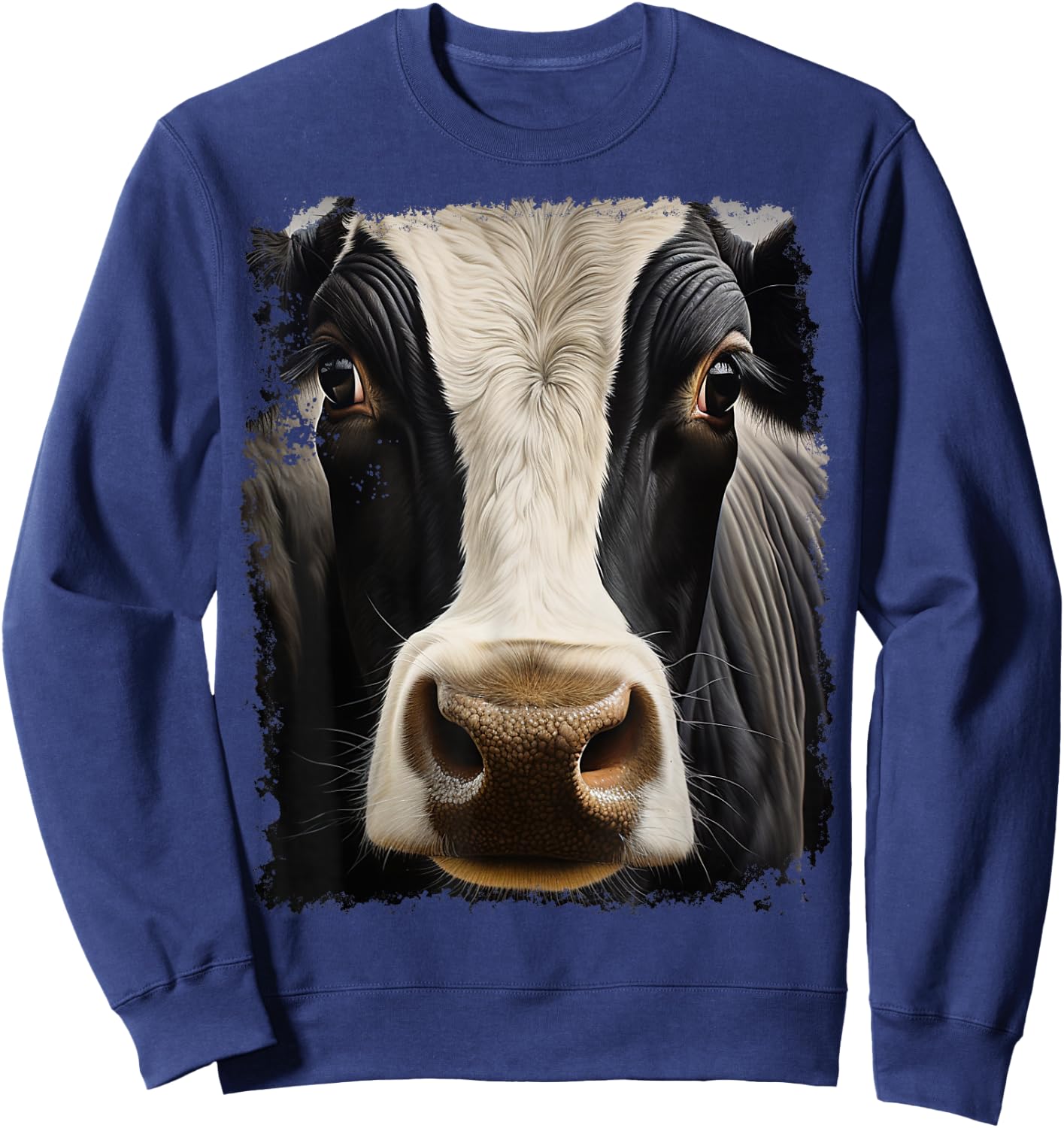 Noah&Friends Women's -Kids Black Animal Print Cow Sweatshirt - Sweatshirt | Navy