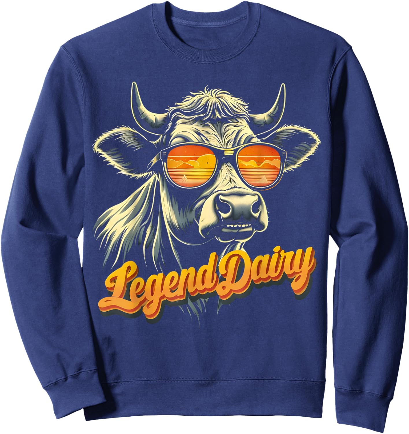 Legend Dairy Funny Farmer Cow Pun Graphic Sweatshirt - Sweatshirt | Navy