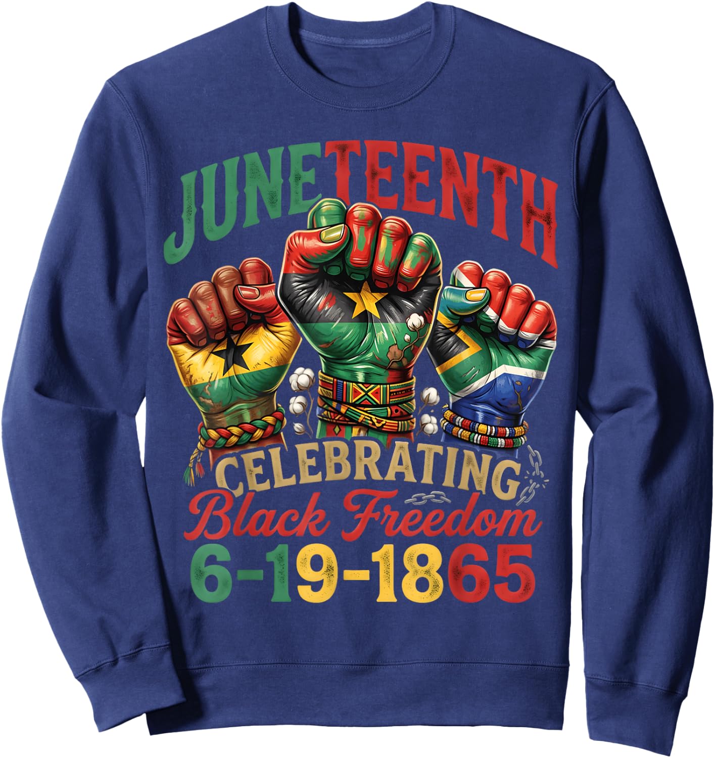 Juneteenth Celebrating Black Freedom Juneteenth 1865 Sweatshirt - Sweatshirt | Navy
