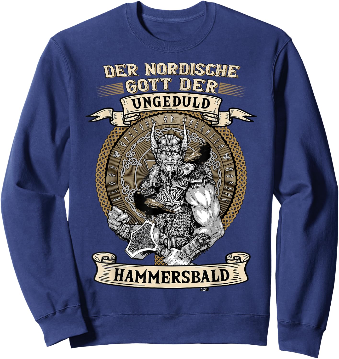 The Nordic God Impatience Hammersbald Viking Black S Sweatshirt - Sweatshirt | Navy