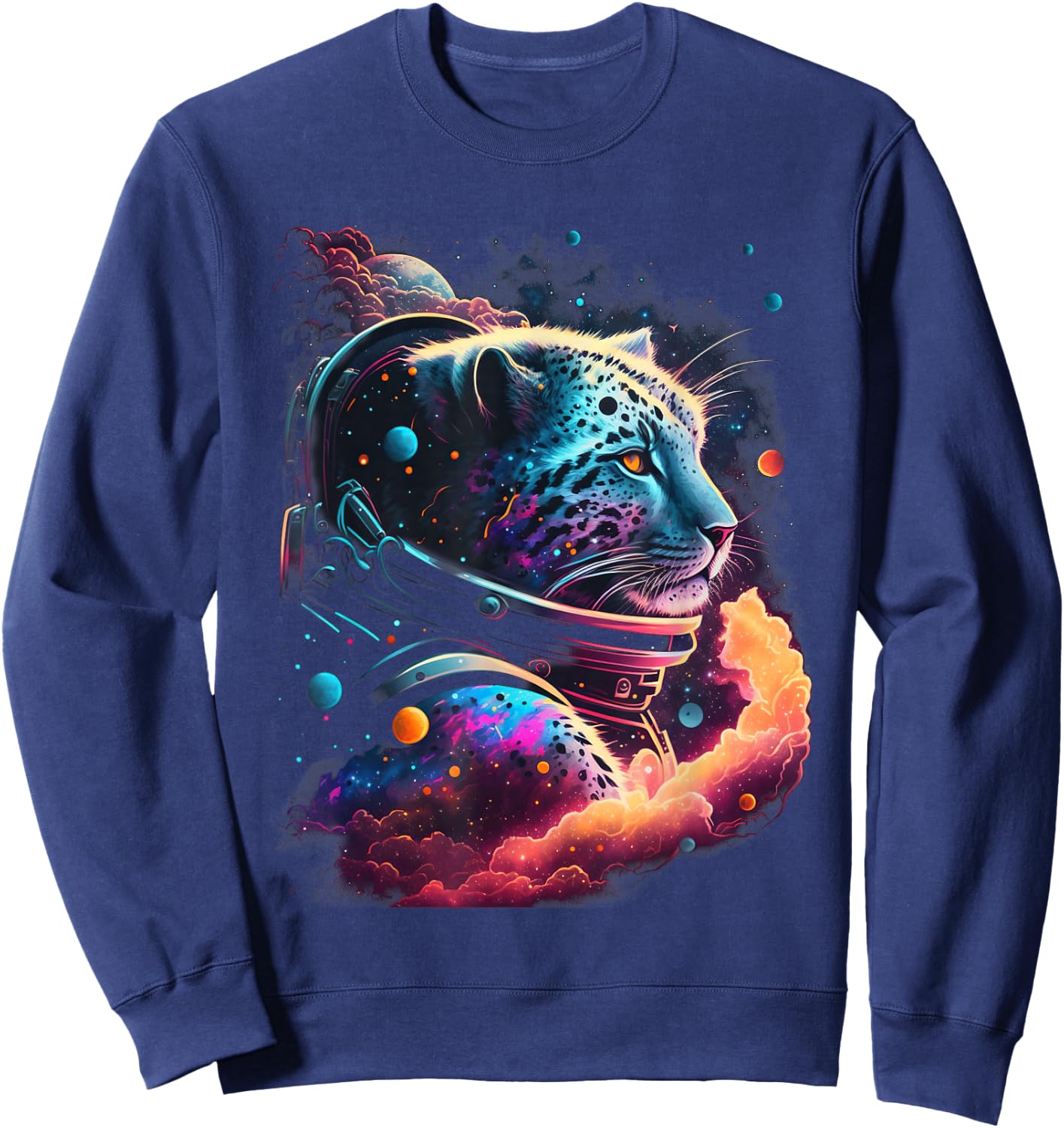 Astronaut Snow Leopard Space Galaxy Sweatshirt - Sweatshirt | Navy