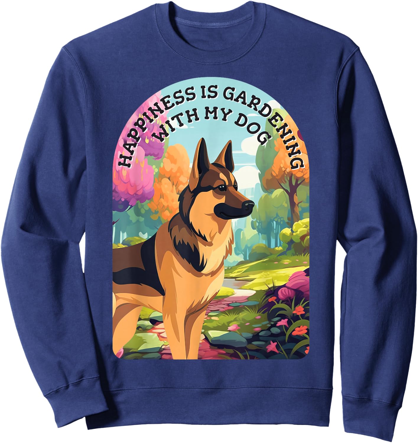 German Shepherd Garden Sweatshirt - Sweatshirt | Navy