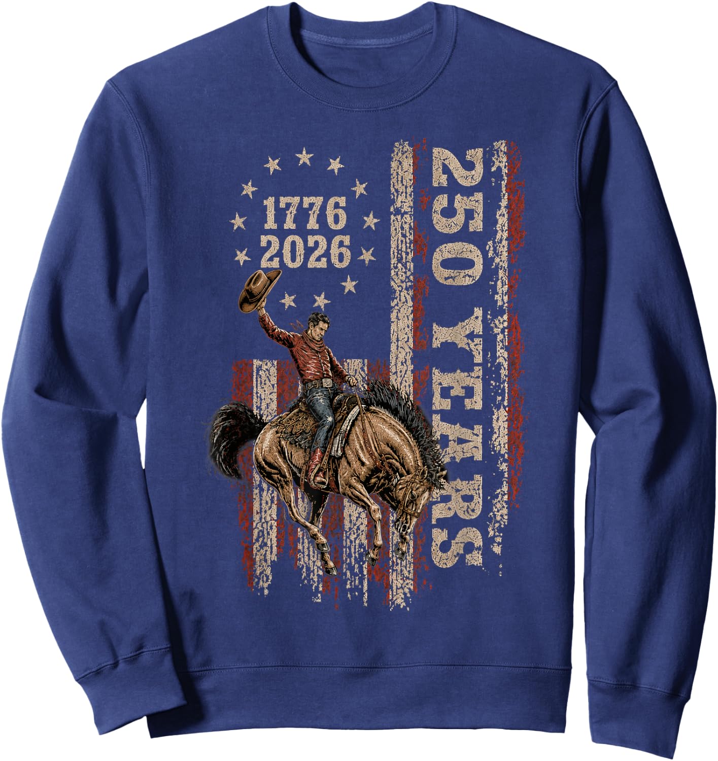 Western Country Cowboy 250 Years USA Women Sweatshirt - Sweatshirt | Navy