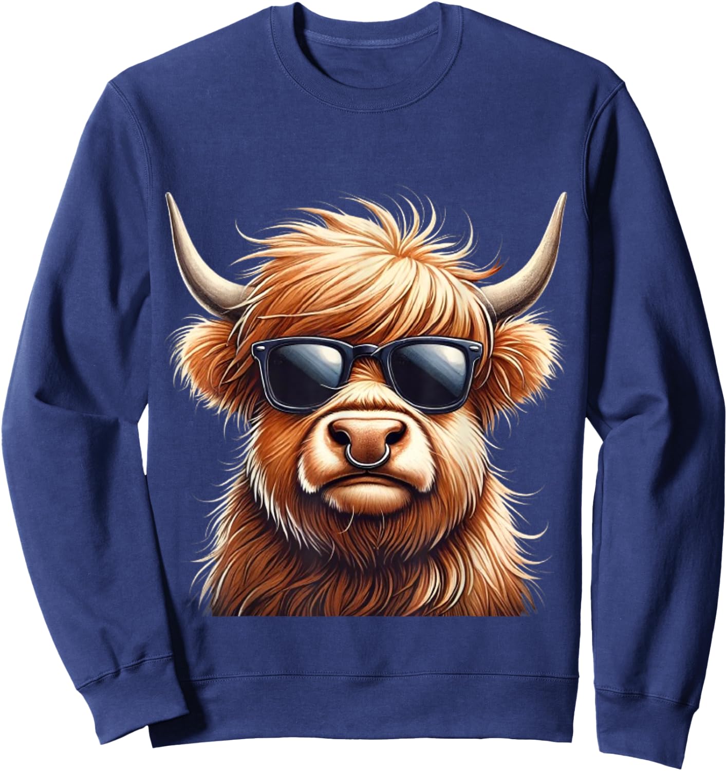 Highland cow design for farmers and highland cow Sweatshirt - Sweatshirt | Navy