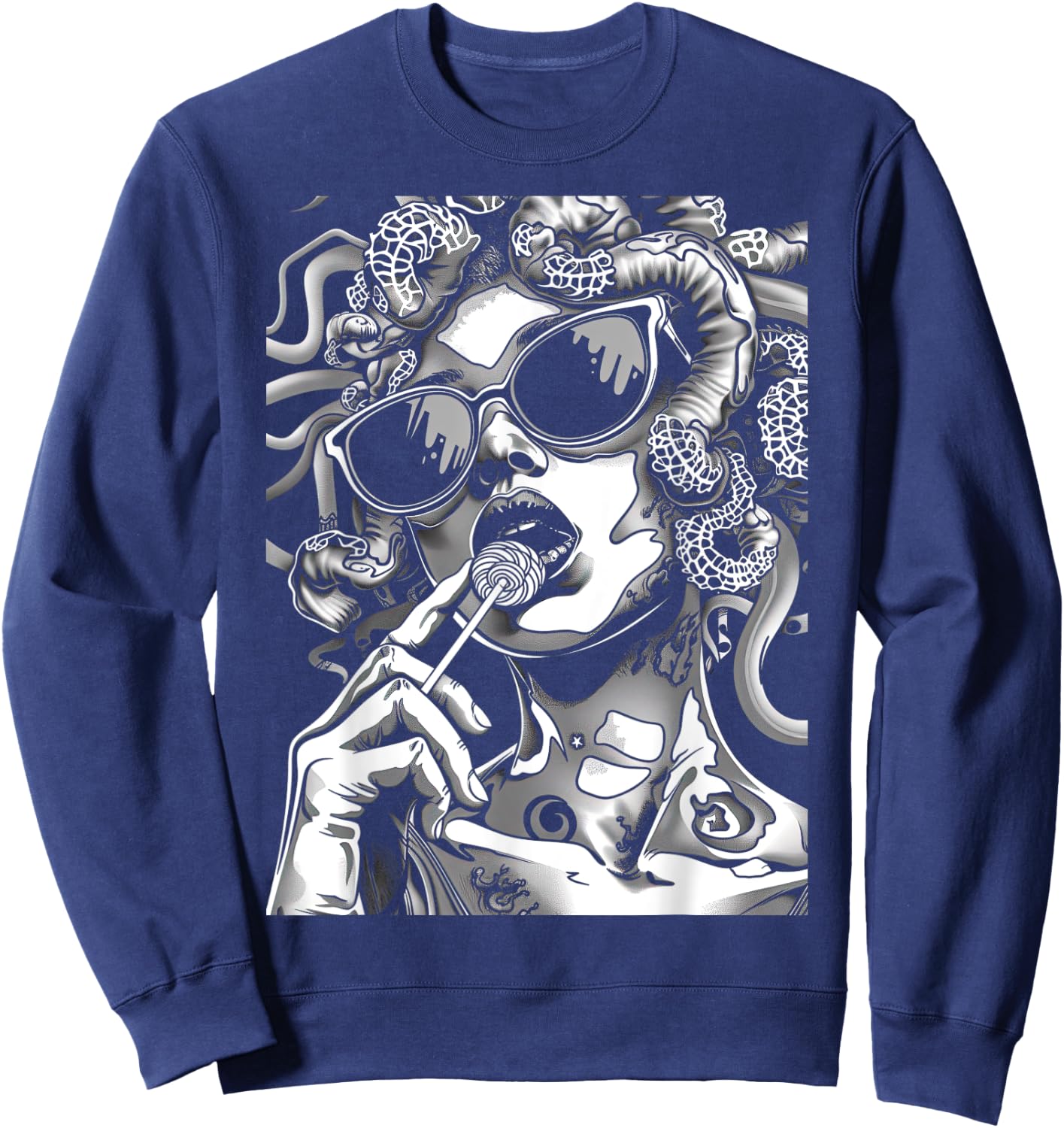 Medusa Gorgon Greek Mythology Sweatshirt - Sweatshirt | Navy