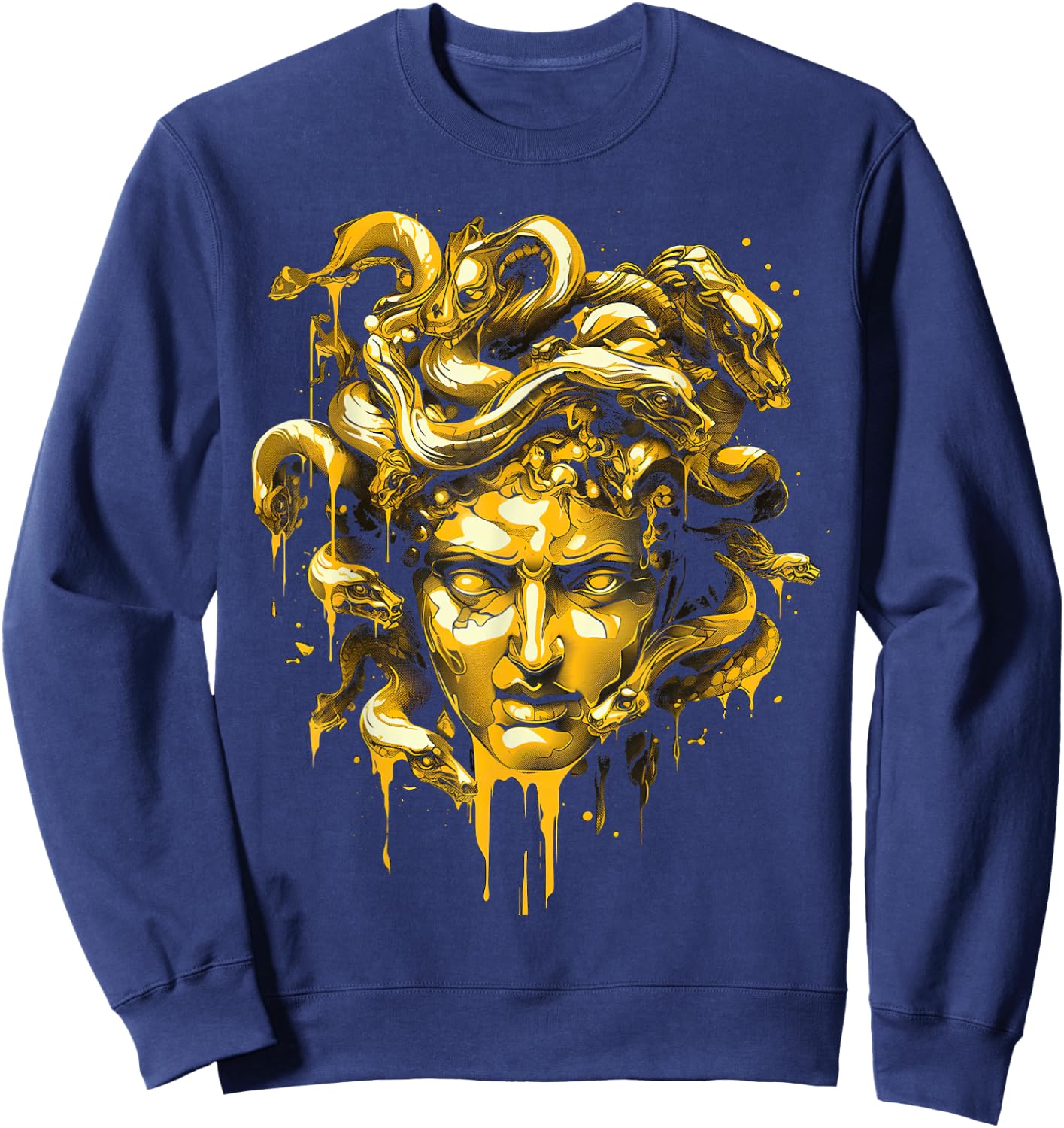 Medusa Head Greek Mythology Ancient Snake Hair Sweatshirt - Sweatshirt | Navy