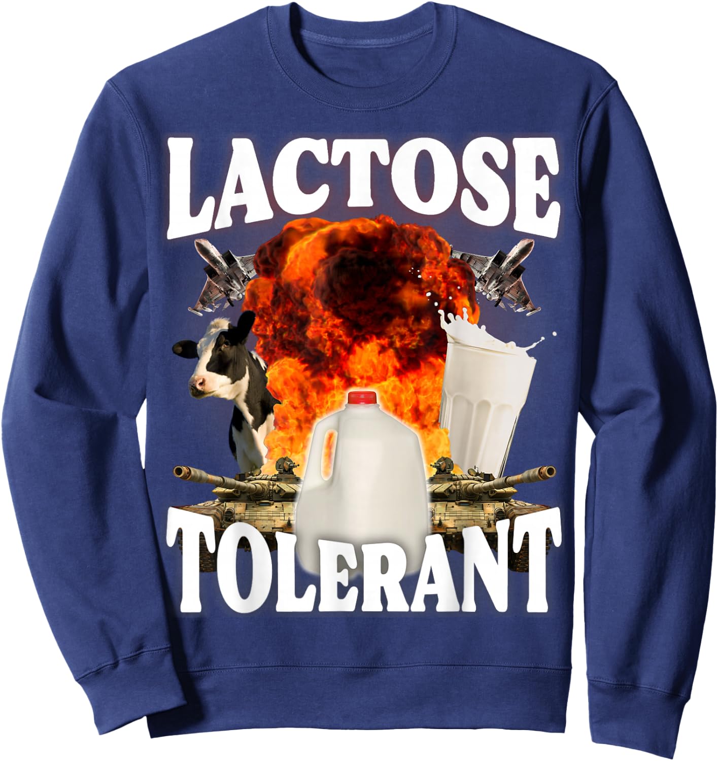 Lactose Tolerant , black Sweatshirt - Sweatshirt | Navy