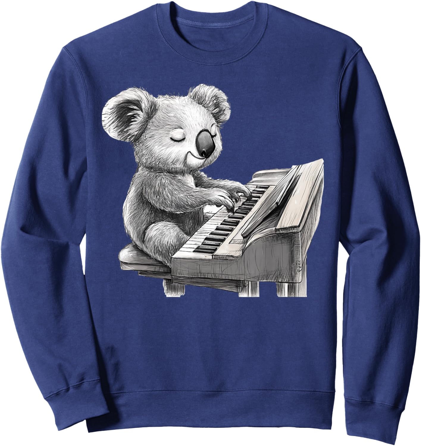 Cute Koala Bear Playing Piano Musician Music Sweatshirt - Sweatshirt | Navy