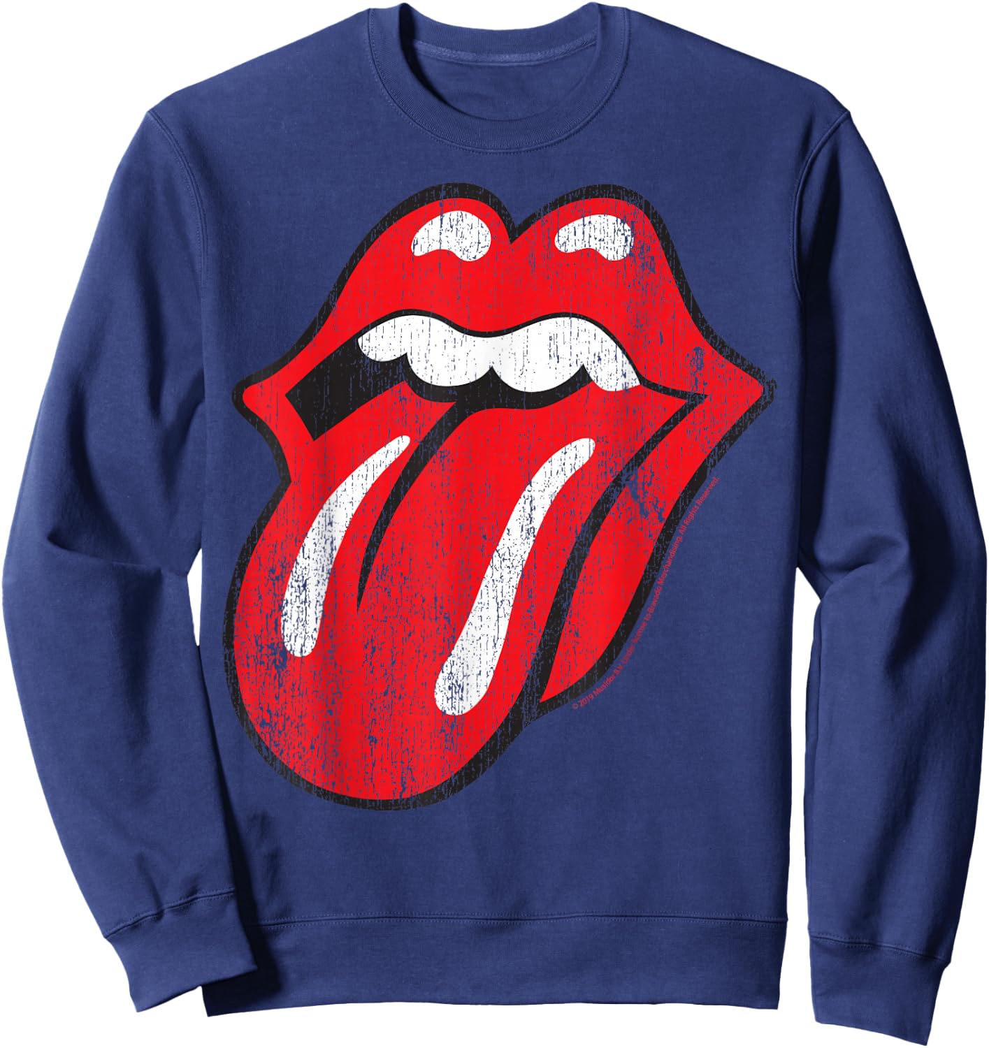 The Rolling Stones Classic Tongue Distressed Sweatshirt - Sweatshirt | Navy