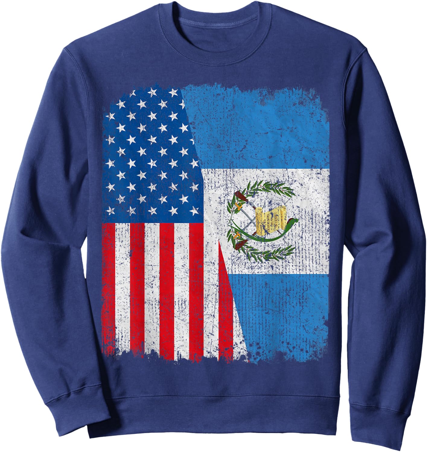 Guatemalan American Flag Half USA Guatemala Root Proud Sweatshirt - Sweatshirt | Navy