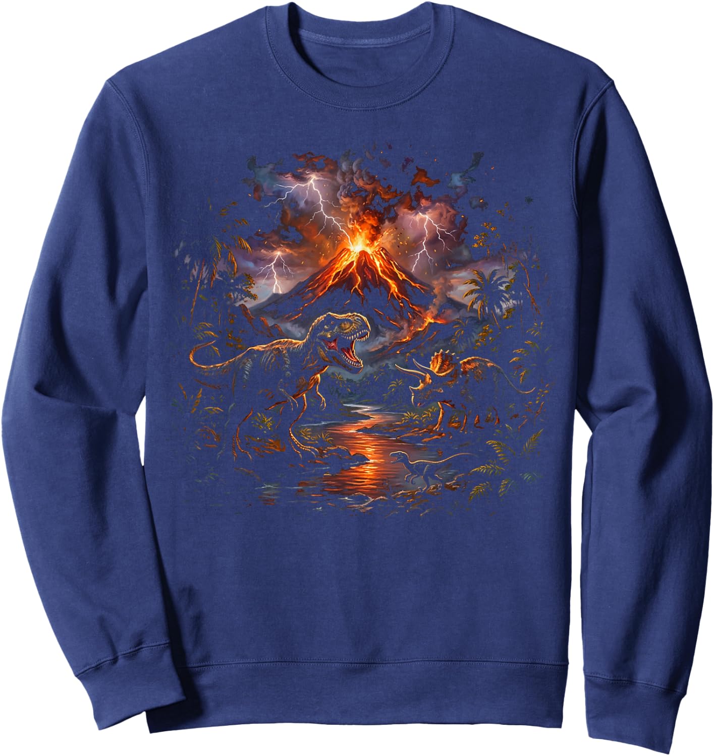 Dinosaur T Rex Art Graphic Boys Youth Sweatshirt - Sweatshirt | Navy