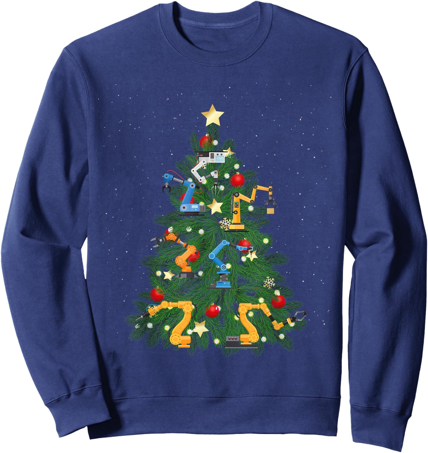 Robot Robotics Engineer Christmas Tree Sweatshirt - Sweatshirt | Navy
