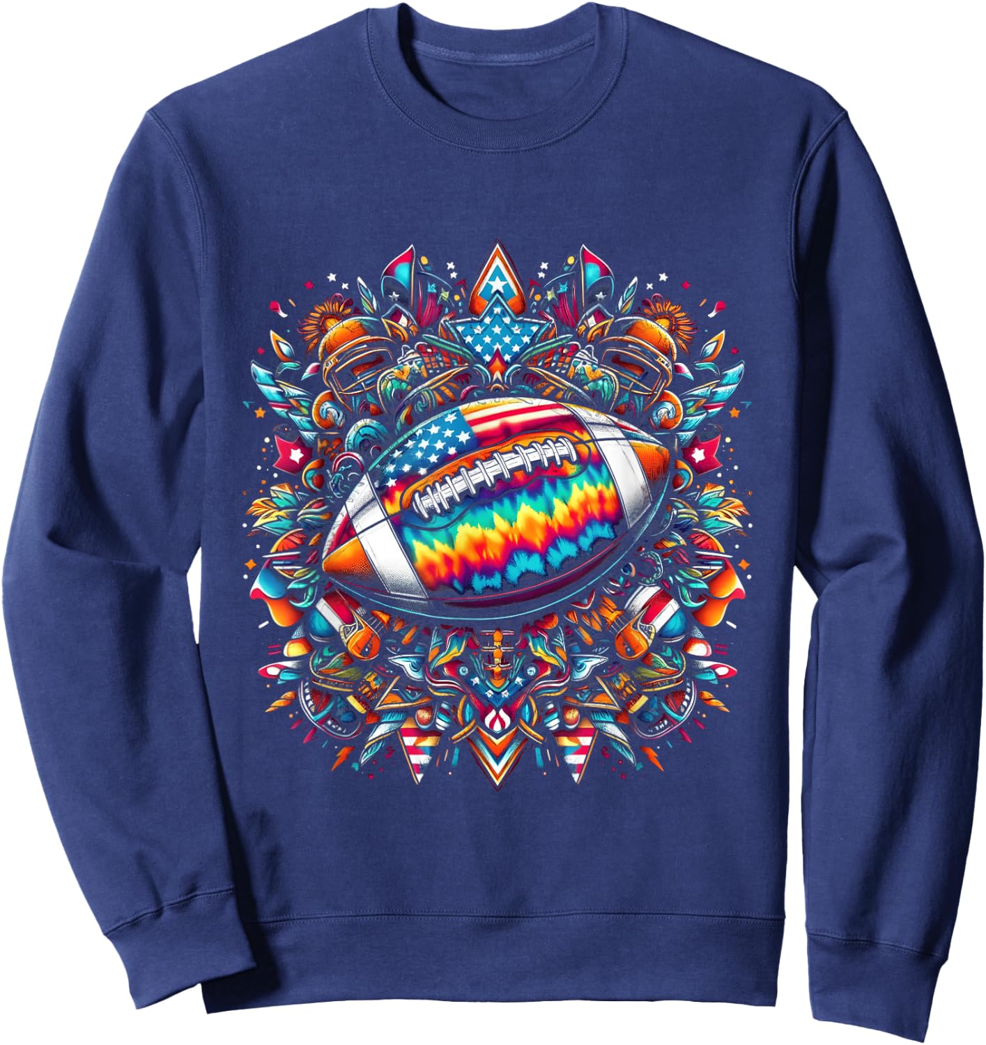 Tie-Dye American Football Sweatshirt - Sweatshirt | Navy