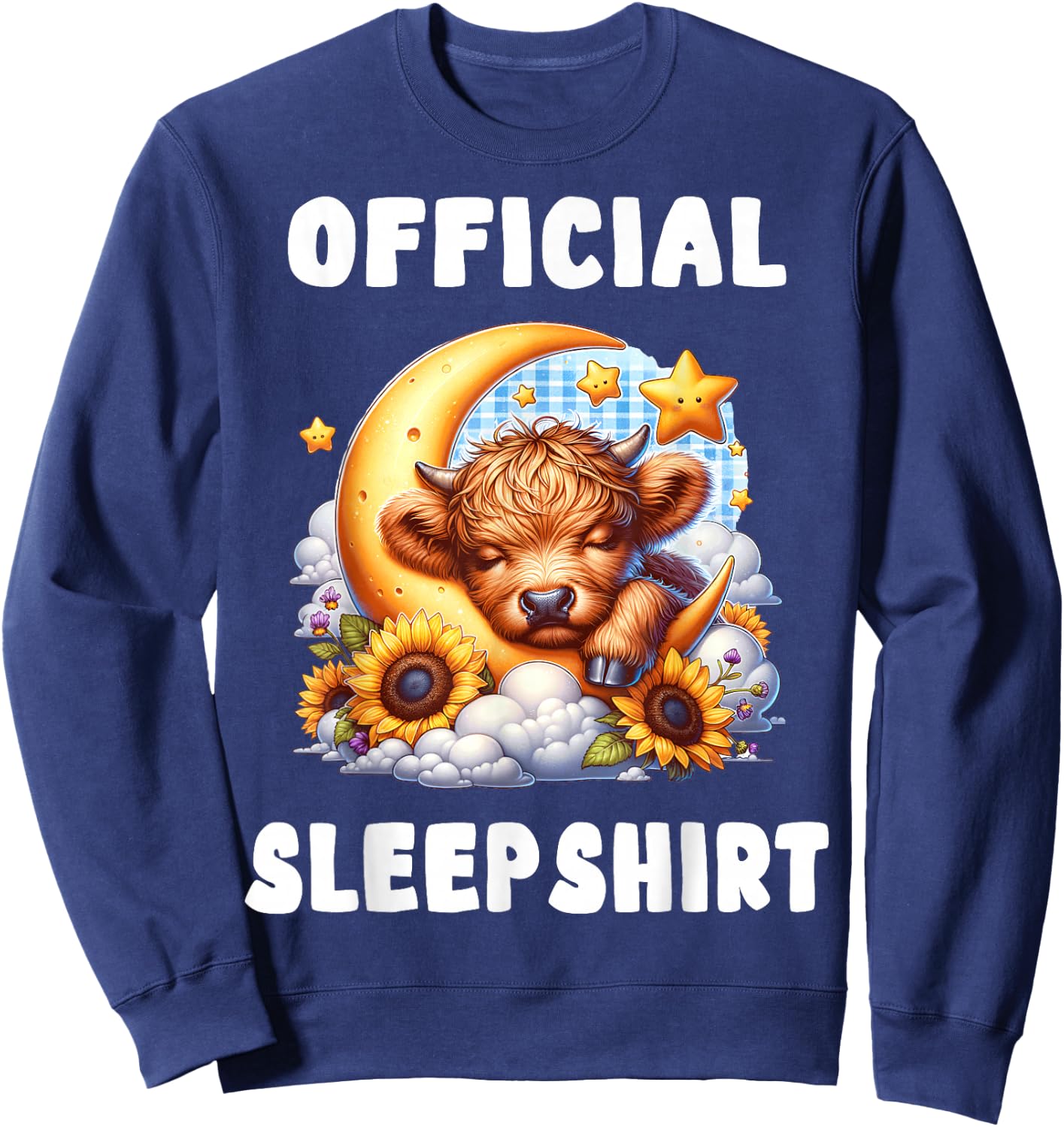 Highland_cow - Official Sleepshirt Pajamas Nightgown Sweatshirt - Sweatshirt | Navy