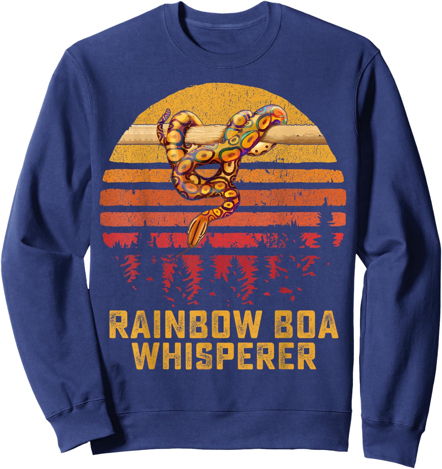Rainbow Boa Whisperer Zoo Reptile Venom Snake Sweatshirt - Sweatshirt | Navy
