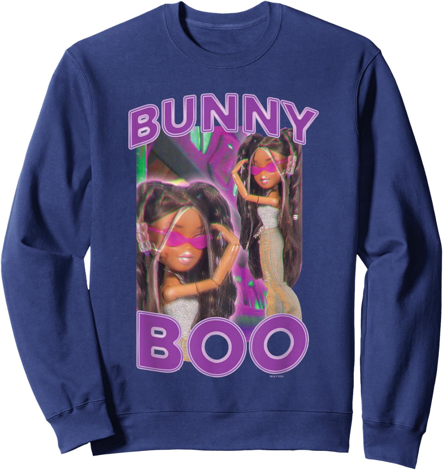 Bratz Bunny Boo Sasha Doll Sassy Portrait Vintage Sweatshirt - Sweatshirt | Navy