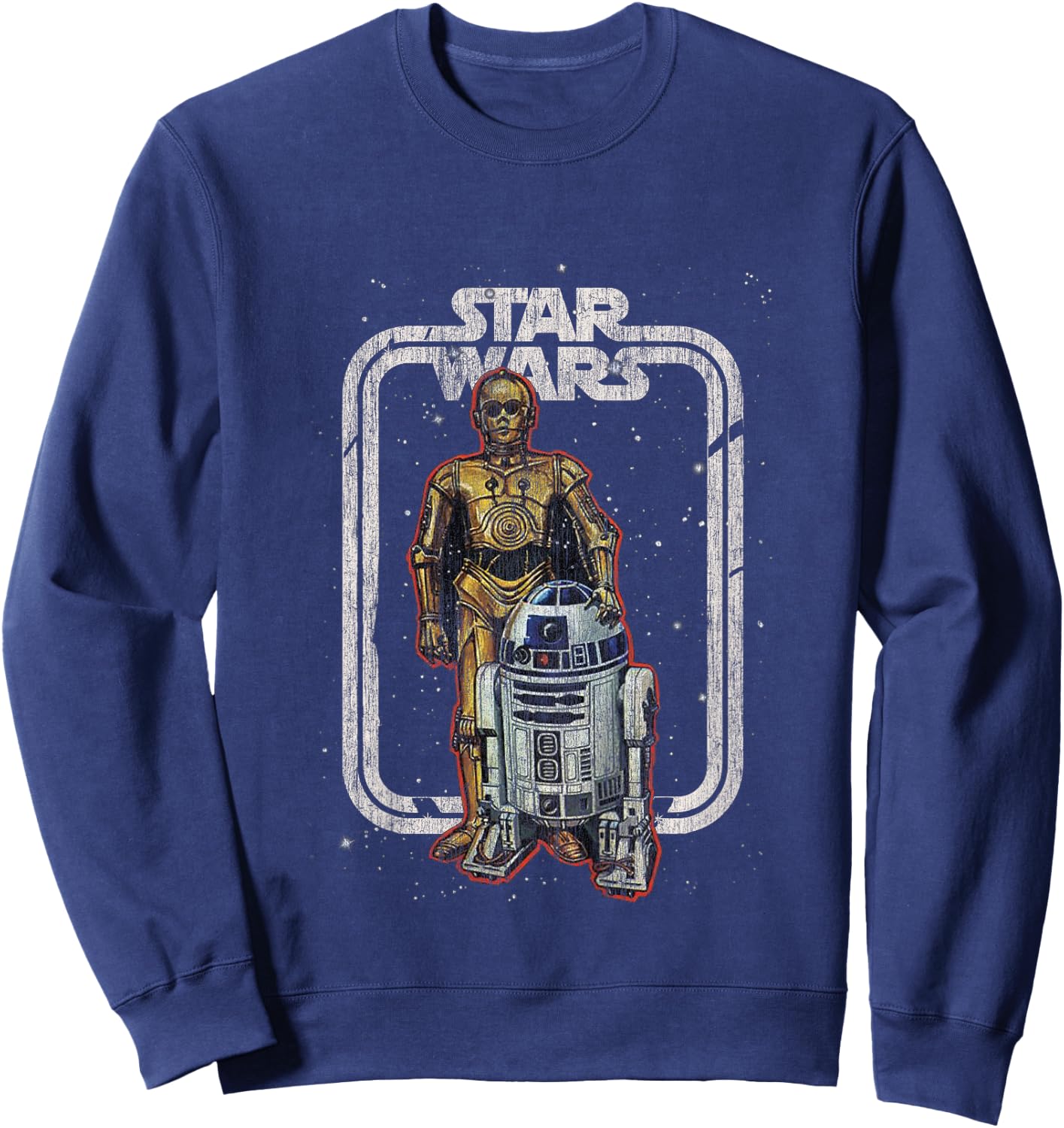 Children's Star Wars R2 D2 And C3PO Vintage , white, 2 Sweatshirt - Sweatshirt | Navy